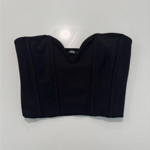 Zara Elegant Black Bustier Top